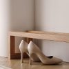 Wooden Wall Mount Shoe Rack for Small Entryway | Simple 2 Tier Shoe Shelf for Closet