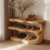 Entryway Shoe Rack Mini Wooden 4-Tier 4 Pair Capacity Shoe Organiser, Bathroom Storage, Easy Assamble Organiser for Hallway Bathroom Entryway Shoe Rack Mini Wooden 4-Tier 4 Pair Capacity Shoe Organiser, Bathroom Storage, Easy Assamble Organiser for Hallway Bathroom