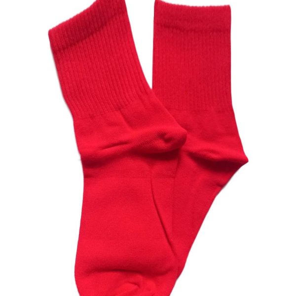 Red Cotton socks, extra long, 2, 5, 10 or 20 Pairs bulk, Men’s Women’s Eco socks