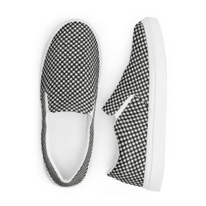 Men’s slip-on canvas shoes, black and white checkered sneakers, casual skate shoes, lightweight sneakers, stylish everyday shoes