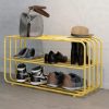 Rustic Floating Shoe Rack – 2-Tier Wooden Wall-Mounted Shelf for Entryway & Closet Storage
