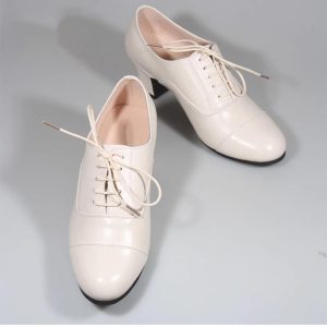 Customizable & Handmade Retro Leather Tie Shoes, Swing Dance Shoes,Bullock Women’s Shoes Mid-heel Shoes
