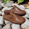 OUTLET SALE! Traditional men’s leather sandals boots , outdoor sandals men with rubber sole, summer clogs, mules, handmade slip on shoes
