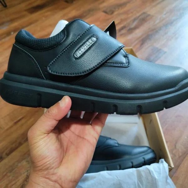 Men Diabetic Shoes for Men Extra Wide Slip-on Walking Shoes for Edema Hook & Loop Recovery Leather Oxford Shoes for Swollen Feet