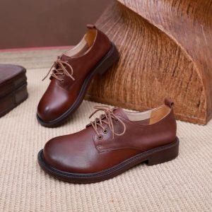 Handmade Women Leather Shoes,Oxford Black Shoes,Flat Shoes,Brown shoes,Tie Shoes,Women Shoes,Women Gift,Comfortable Shoes,Mama’s Gift