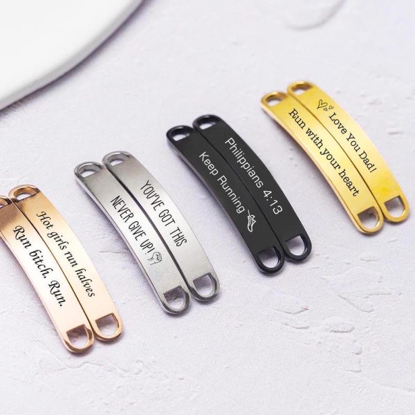 Personalised Metal Shoe Tags,Custom Marathon&Running ID Plate, Anti-Rust Lace Charm, Metal Shoe Lace Charm, Marathon Gift,Running Group Gift