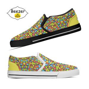 Women’s Slip-on Canvas Shoes, Casual Comfortable Shoes, Ladies Comfy Sneakers, Fashionable, Artistic, Colorful Designs, Slip On Loafers