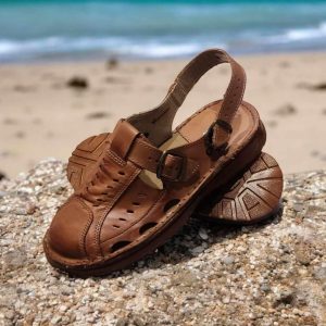 New Excellent Men’s Sandals Closed Toe Flip-Flops Men’s 40-46 Men’s Brown Leather Sandals – Handmade Summer Shoes Made In Poland Naturfeet
