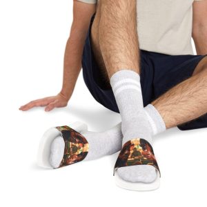 Artistic Men’s Sandals – Stylish Summer Comfort, Pool Slides, Beach Footwear, Unique Gift for Him, Vacation Essentials
