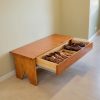 Wall mounted shoe rack | Shoe rack entryway | Industrial metal shoe shelf for hallway decor | Reclaimed custom shoe rack  |Outdoor shoe rack