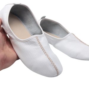 Genuine Leather White Babouche Slippers, Traditional babouche slippers, MEN’s traditional shoes, Home Shoes, House Slippers, Leather Socks